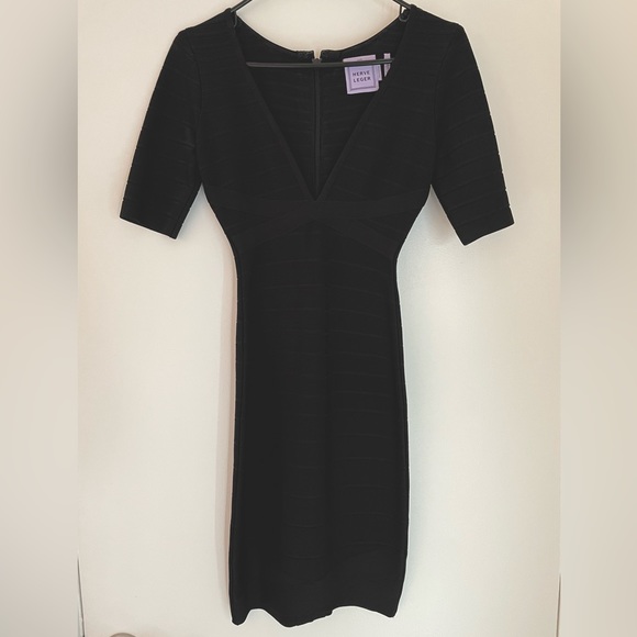 Hervé Leger Black Cocktail Dress - Picture 1 of 5